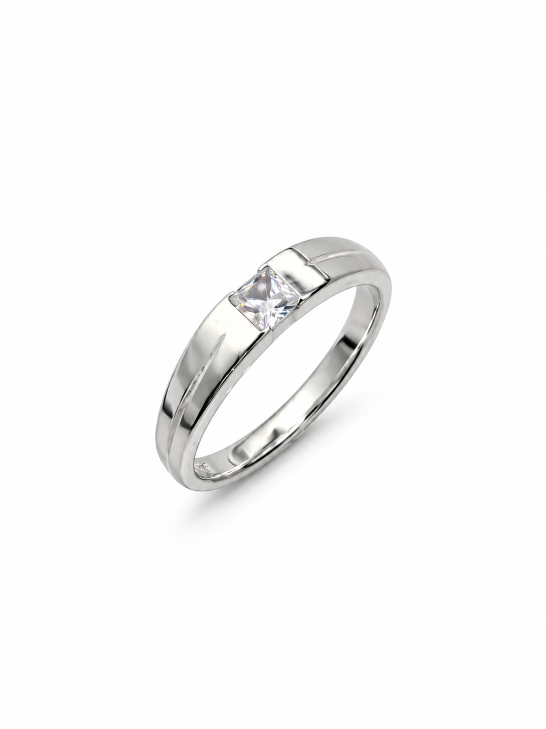 925 Silver Mens Solitaire Ring