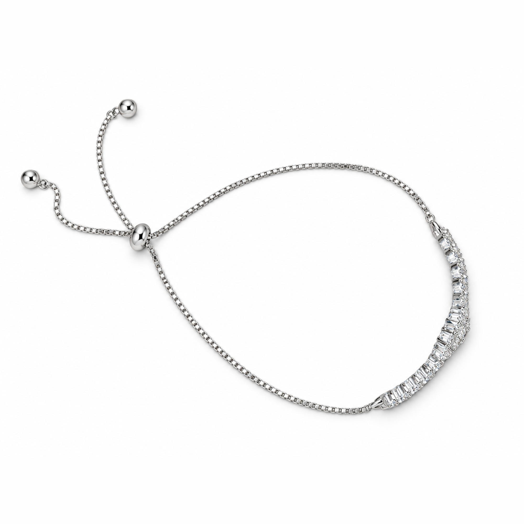 925 Silver Pear Bolo Bracelet