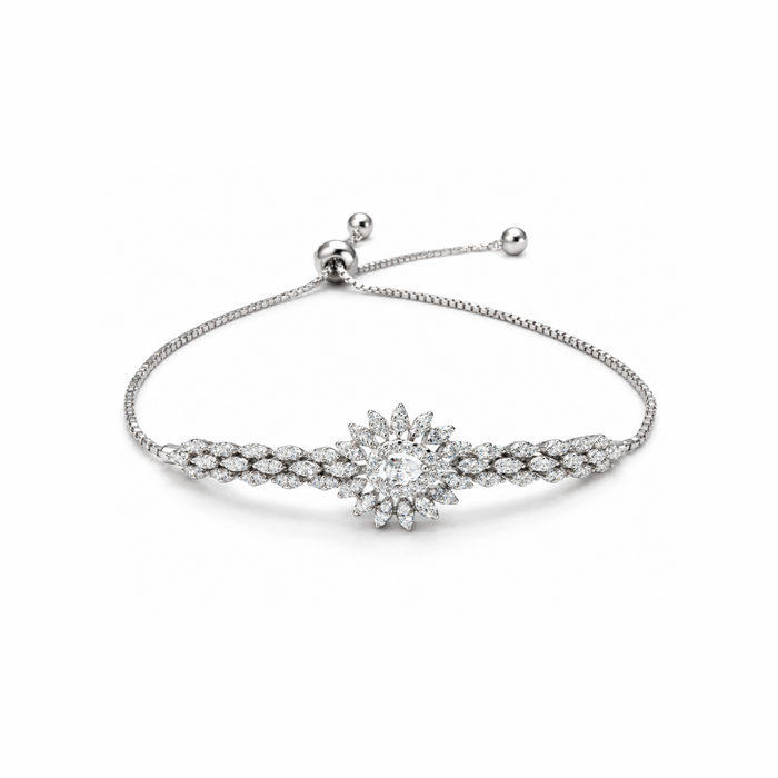 925 Silver Pear Bolo Bracelet