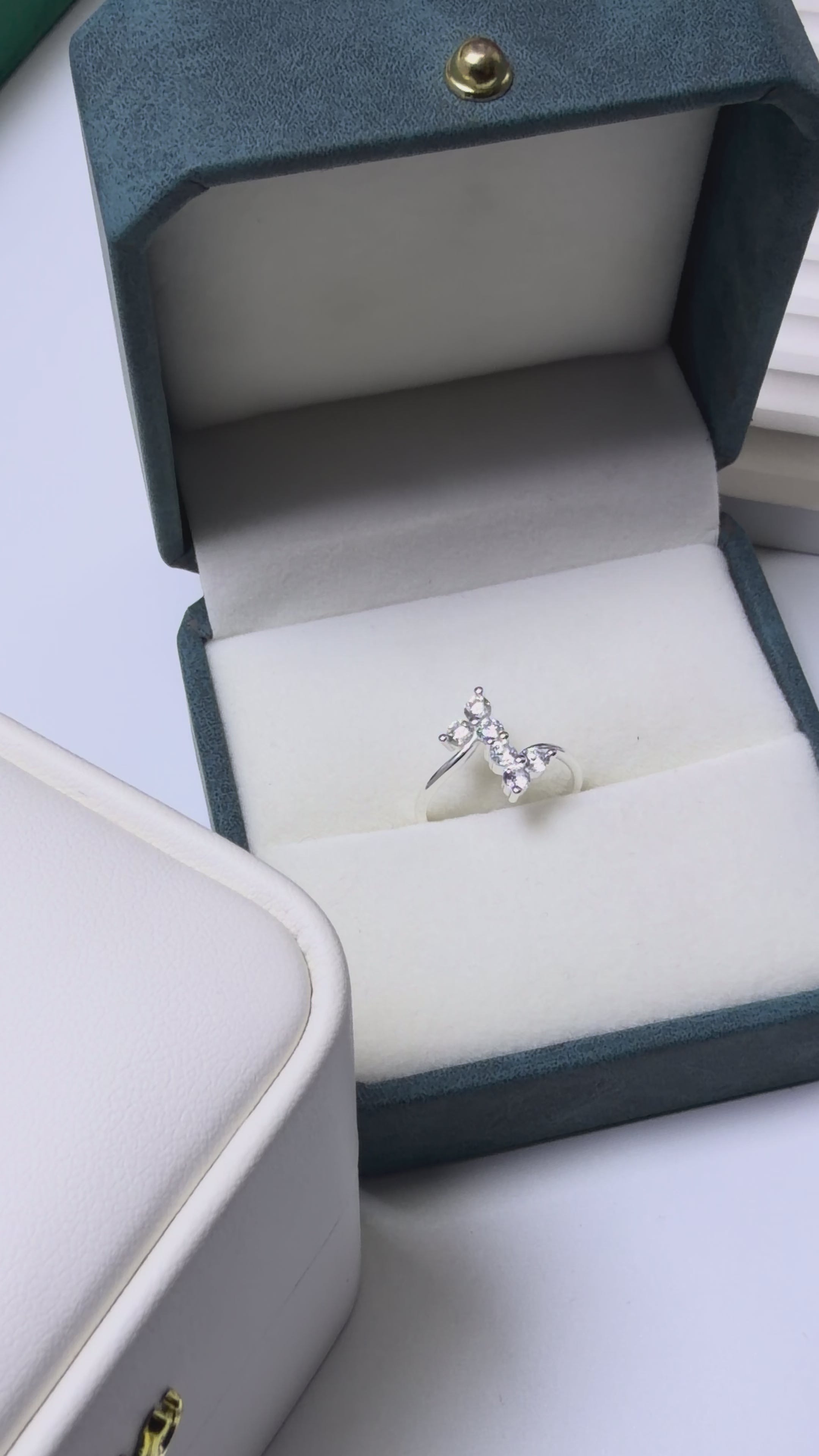 Double Leaf Silver Ring