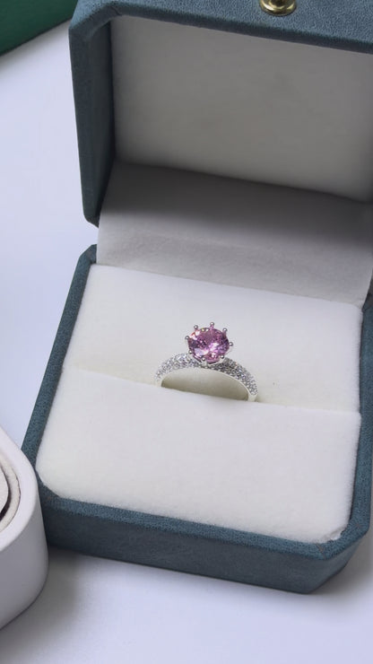 Round Simulated Silver Ring