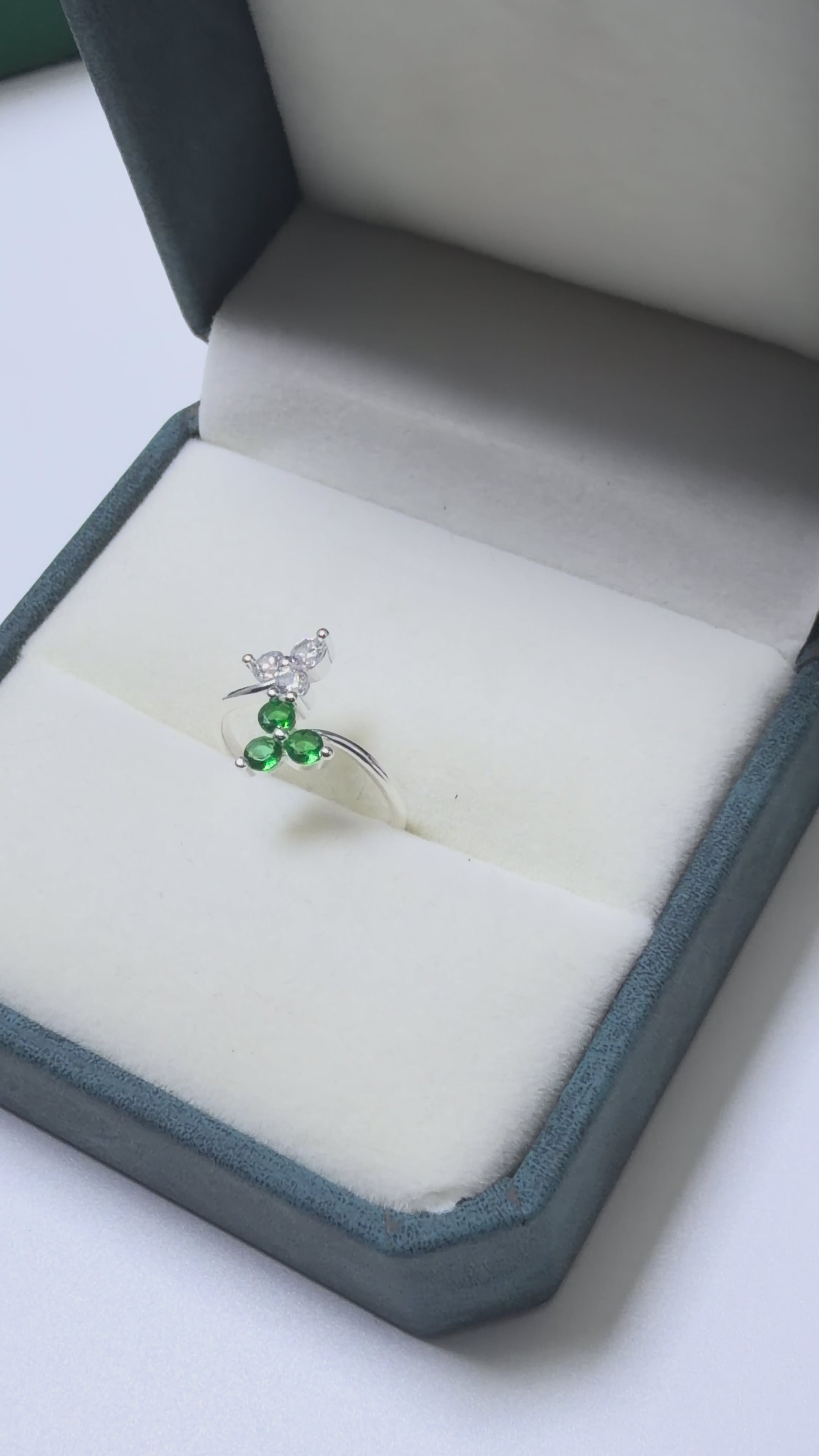 Double Leaf Silver Ring