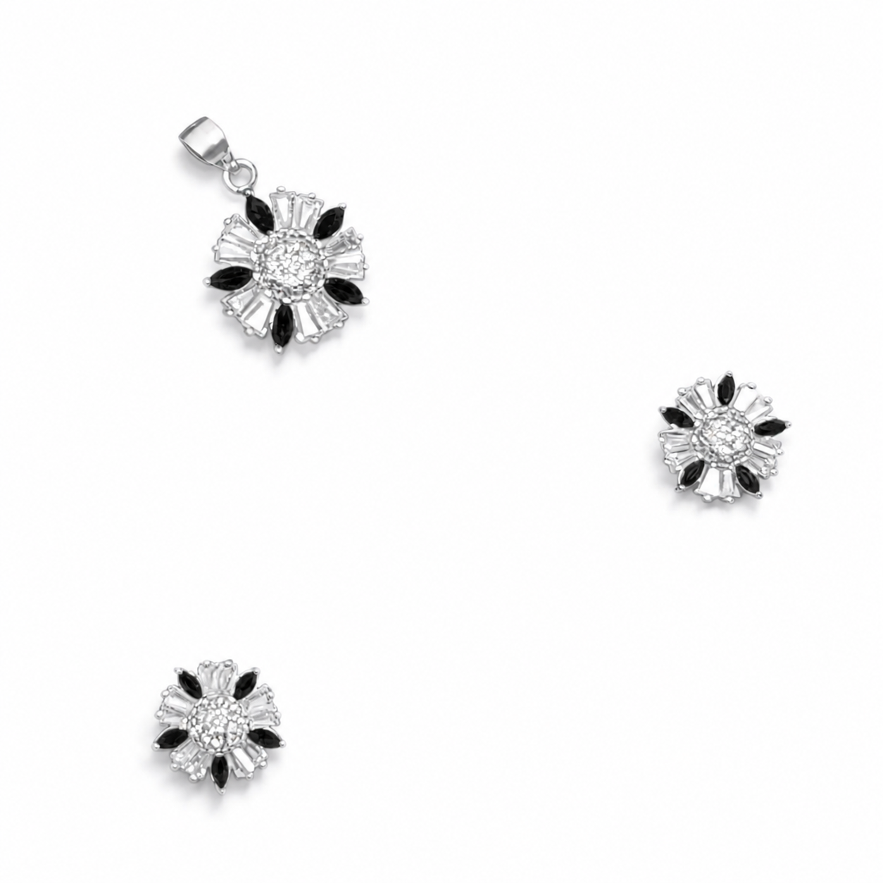 Petal Silver Pendant Set