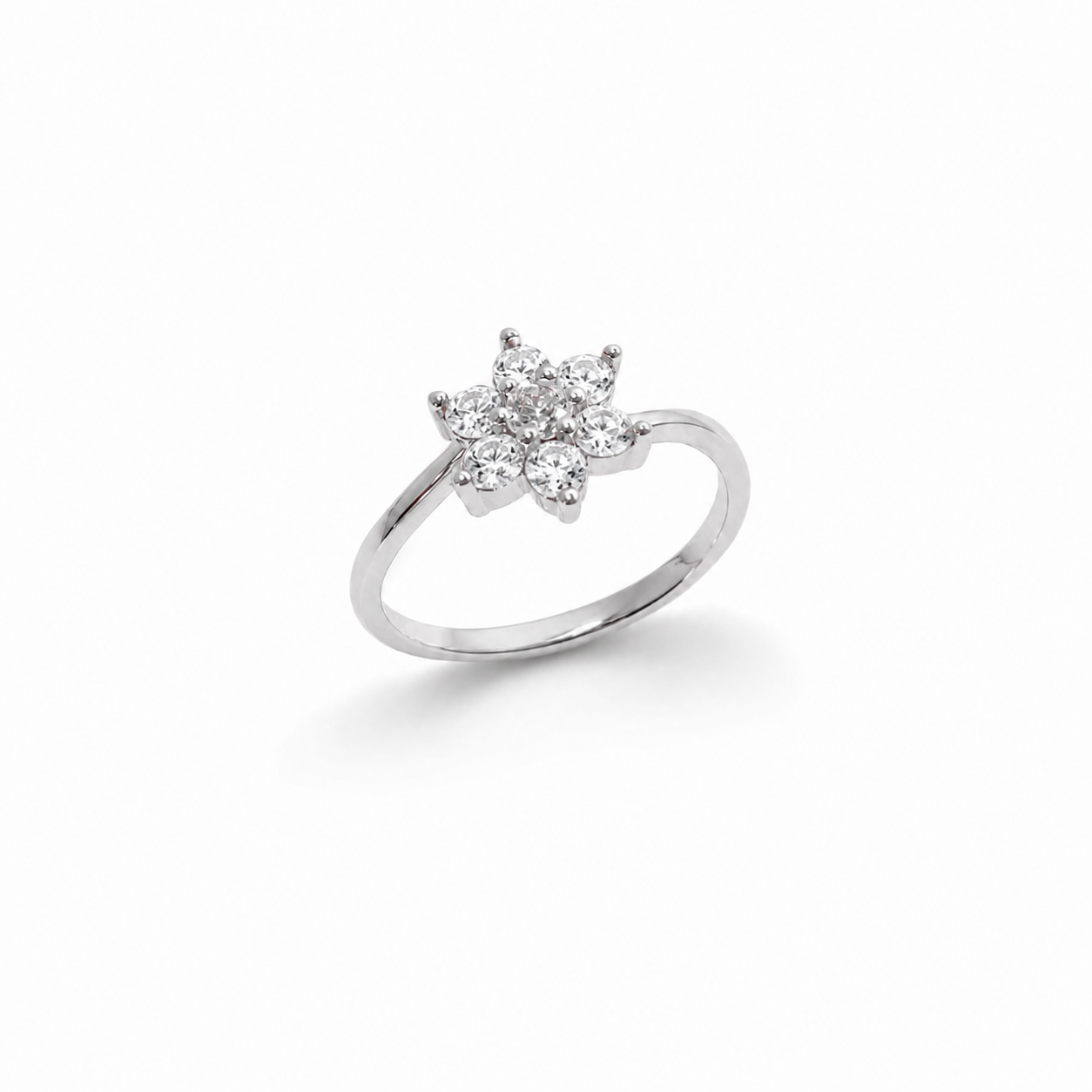 Six Petals Silver Ring